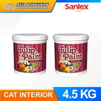 Sanlex Cat Tembok Tulip 4.5Kg Warna Putih Cat Interior Eksterior Ekonomis, Warna Cerah