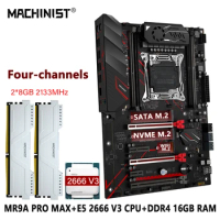 MACHINIST X99 Motherboard Set Kit LGA 2011-3 Xeon E5 2666 V3 CPU DDR4 2*8GB RAM Memory ATX usb3.0 NVME sata M.2 ssd MR9A pro MAX