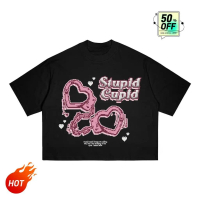 WuNuXiGeSaHo15SHOP Val-T-Shirt | Boxy Fit | Stupid Cupid | Black | Paradigm Capital Hitam Motif Peng