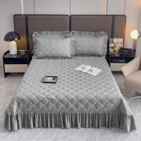 2026 Foreign Trade Simmons Bed Cover Skin-Friendly Brushed Cotton Thickened Single and Double Lace B