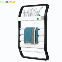 ECHOME Bathroom Electric Heated Towel Radiator Smart Control Touch Thermostatic Wall Mounted 220V Energy Saving Towel Warmer