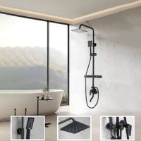 Rain Shower System Set Bathroom Shower Faucet Full Wall Mounted Pressurized Shower Sets Bathroom Shower Spray Head Handheld