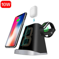 3 IN 1 For Apple Watch 6 Magnetic Charger AirPods Pro IPhone 8 Plus X XR XS 11 12 Pro Max Fast QI Wireless Charger Dock Station