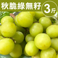 【甜露露】秘魯秋脆綠無籽葡萄3斤(3斤±10%)