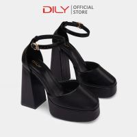 Giày cao gót đúp nữ DILY mũi tròn quai hậu thời trang, giày Mary Jane đế cao tôn dáng cao 12cm AA047