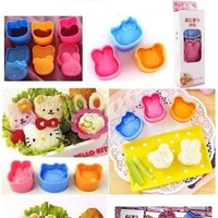 Cetakan Bekal Sekolah Anak Nasi Bento Puding Kue Karakter Lucu Food Grade ISI 3 PCS Alat Makan Set