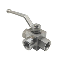 High Pressure Stainless Steel 3-Way Ball Valve L Type Female Thread 1/4" 3/8" 1/2" 3/4" 1" Hydraulic Switch Water Valves
