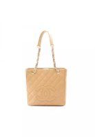 Chanel Pre-Loved Chanel matelasse PST chain shoulder bag chain tote bag Caviar skin beige gold hardw