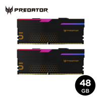 【Acer 宏碁】Predator Hermes RGB DDR5-6800 48GB超頻桌上型記憶體 黑色(24G*2 CL34)