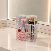 OEM SK-K18 Rak Organizer Multifungsi Kotak Penyimpanan Kuas / Brush Make Up + Mutiara Rak Anting Acr