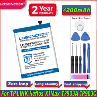 LOSONCOER 4200mAh NBL-35A3000 Battery For TP-LINK Neffos X1Max TP903A TP903C Mobile Phone Battery +Free tools
