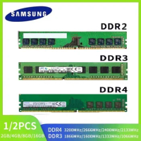 SAMSUNG Memory DDR4 DDR3 DDR2 RAM 16GB 8GB 4GB 2GB Memory 3200MHz 2666MHz 2400MHz 1866MHz 1600MHz 1333MHz PC4 PC3 for Desktopram