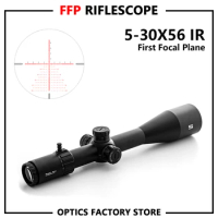 OPTICS 5-30X56FFP IR Rifle Scope With 6 Level Illumination Sniper Hunting Riflescope Fit .338