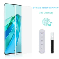3D Curved Glass Full Glue UV Tempered Glass For Honor X9A X9B X40 X50 Screen Protector For Honor 100 Pro 200 Pro