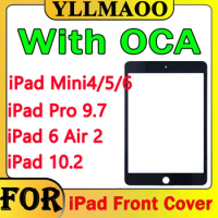 Front Outer Screen Glass Laminated OCA For iPad Pro 9.7 For iPad 10.2 8th Ipad 6 Air 2 Panel Cover + OCA For iPad MINI 4 Mini5