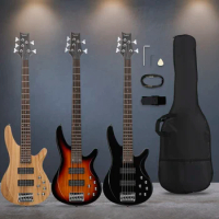 44 Inch GIB 5 String H-H Pickup Laurel Wood Fingerboard Electric Bass Guitar with Bag and other Accessories