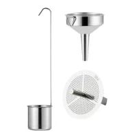 Wine Sediment Strainer Stainless Steel Oil Funnel Aerating Liquid Funnels Kitchen Filter or Cup 1 Piece Large Mouth Funnel tool