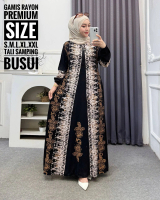 Sabrina Batik - Gamis Twill Rayon Premium Model Kancing Terbaru Jumbo Syari Kekinian Batik Cap