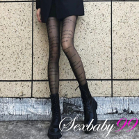 【sexbaby99】性感英文字母薄款顯瘦絲襪 黑色(襪子絲襪情趣絲襪開襠絲襪)