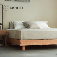 【MORiii 森手木工】新馬可實木床架 雙人特大7尺 無床頭 紅橡木 縮小版(台灣製 紅橡木 實木 床架)
