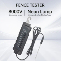 Penguji pagar elektrik FT 891 700V 8000V, pengesan voltan pagar dengan paparan lampu neon dan kabel 