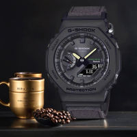 CASIO 卡西歐 G-SHOCK 太陽能藍芽 農家橡樹八角手錶 環保布質錶帶 送禮推薦 GA-B2100CT-1A5
