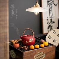 #N/A - 陶瓷茶壺圍爐煮茶家用室內罐罐茶煮茶器炭火煮茶爐茶爐煮紅色茶壺