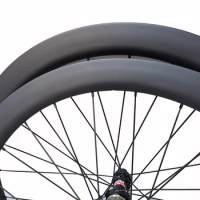 Disc Brake Carbon Road Bike Wheels 50 Ceramic Hub Width 25mm Clincher 700c Carbon Disc Bike Wheelset With Customized Decal
