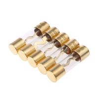 5Pcs Gold Plated Glass AGU Fuse Fuses Pack Car Audio Amp Amplifier 60A 80A 100A