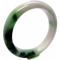 【小樂珠寶】翡翠手鐲紫羅蘭伴綠花天然A貨玉鐲(手圍18.6號 內徑58.3mm V657)