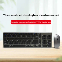 Wireless Mouse Keyboard Triple Mode Keyboard Dual Mode Computer Tablet Phone Wireless Mouse Keyboard Set