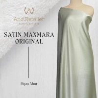 Kain Satin Maksmara Maxxymarra Pure Silk Original Warna Hijau Mint Green