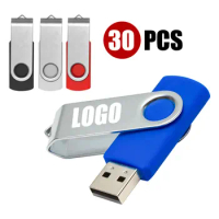 Wholesale metal Pen Drive 30PCS 16GB 32GB 64GB USB2.0 for PC Mobile Mini Pen Drive 8GB USB Flash Drive Free laser 1GB 2GB 4GB