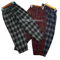 [Loại 1 Bigsize]Quần Baggy Umi Dạ kẻ caro mềm mịn,Cạp cao lưng thun Nữ Women Voan