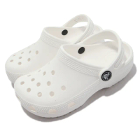 【Crocs】洞洞鞋 Classic Clog K 小朋友 中童鞋 白 4-7歲 親子鞋 素色 基本款 布希鞋(206991100)