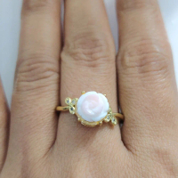 Ring Queen Coach Plated Natural Crystal /Cincin Plated Queen Coach