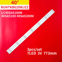 3Pcs/1Set LED Backlight Strip for Sharp 40" TV RUNTKB620WJZZ_40 7LED LC40SA5100M 40SA5100 40SA5200M 772mm