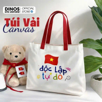 Túi Tote Canvas Việt Nam thương hiệu DINOS GTB, Có Khóa Kéo – Style Trẻ Trung
