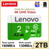 Lenovo 2TB Memory Card 1TB Class 10 High Speed U3 A2 Memory Flash Card 128GB TF Card 256GB 512GB Micro TF SD Card For Dash Cam