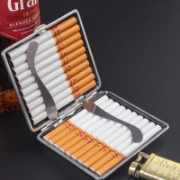 Fashion Cigarette Case 20pcs Metal Cigarette Holder Coarse Pack Anti-pressure Moisture-proof Portable Cigarette Case