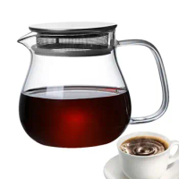Pour Over Coffee Maker Coffee Glass Hand Brewed Pour Over Pot Maker Thickened Glass Coffee Dripper Brewer for Milk Waters