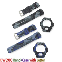 Watchband camouflage Strap DW6900 Watch Band Wrist Smart bracelet frame Bezel Replacement Shell DW-6900 Case Protective Cover