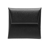 HERMES 愛馬仕 經典Bastia系列EPSOM牛皮方型暗釦零錢包(黑)