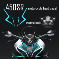 Reflective Motorcycle Front Fairing Sticker Decoration Stripe Decal Accessories Waterproof Head Windshield For CFMOTO 450SR