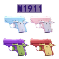 1PC Kids 3D Mini Model Gun 1911 Pistols Hand Toy Pistols For Boys Kids Toy Bullets No Fire Rubber Band Launcher Collection Gifts