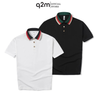 Áo Phông Polo thương hiệu q2m , Hai Màu Cổ Dệt mã q2m-94
