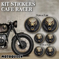 Motorcycle Fairing Helmet Tank Fuel Pad Saddlebags Side Cover Decals Cafe Racer Snake Kit Stickers For Car Motorbike Biker Rider