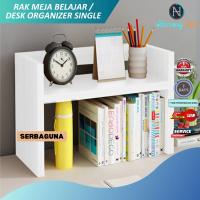 HarmonyNest - Rak Meja Desktop Komputer Minimalis 1 Susun Penyimpanan Buku Catatan Alat Tulis Pajang