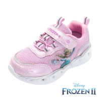 【Disney 迪士尼】冰雪奇緣 童鞋 電燈運動鞋/4D鞋墊 透氣 輕量 粉紫(FOKX37837)