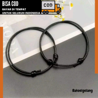 gelang couple pawang isi 2pcs gelang tali hitam polos kekinian harga grosir gelang tali tipis terbar